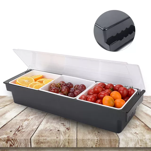 3 Gitter Multifunktionale Obstkiste mit Deckel Frisch Lebensmittel Schwarz +weiß
