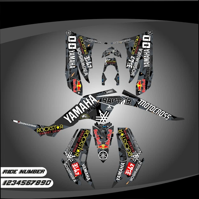 Yamaha Raptor 350 graphics kit 2004 2006 2009 to 2014 decals stickers atv utv