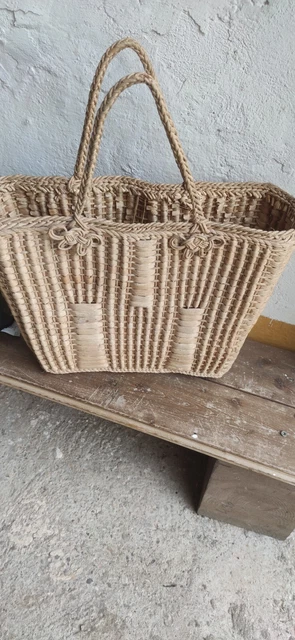 BORSA Coffa DONNA PAGLIA traforata GRANDE vimini mare spiaggia