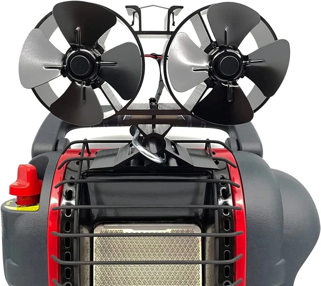Wood Stove Fan, 8 Blades Double Motors Fireplace Fan, Dual Fan for Heater, Heat