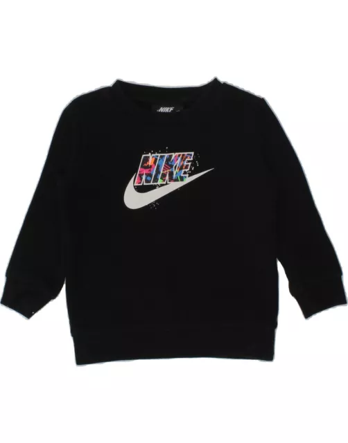 Felpa grafica Nike bambine maglione 12-18 mesi cotone nero SL05