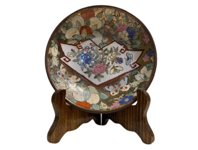 Vintage Hand-painted Chinese  Porcelain Decorative Plate 5 Inch  Floral & Birds