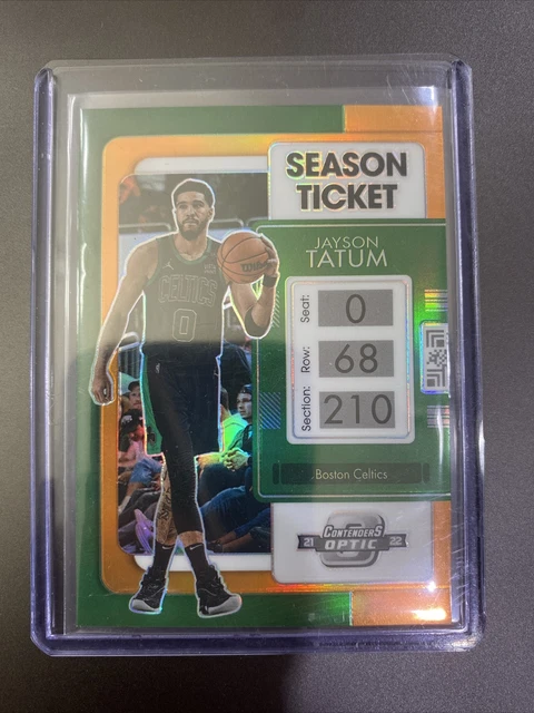 2021-22 Jayson Tatum Panini Contenders Optic Orange Prizm /49 Season Ticket #1