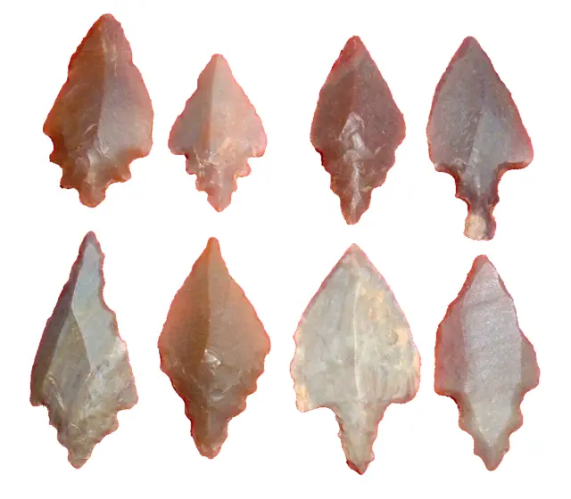 (8) Select Smaller (1"-1.5") Sahara Mesolithic Points Ancient African Arrowheads