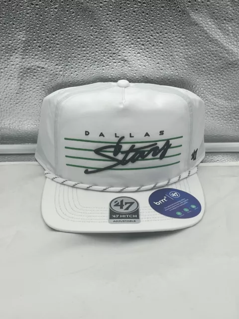 Dallas Stars NHL '47 White Script Hitch Rope Adjustable Snapback Hat