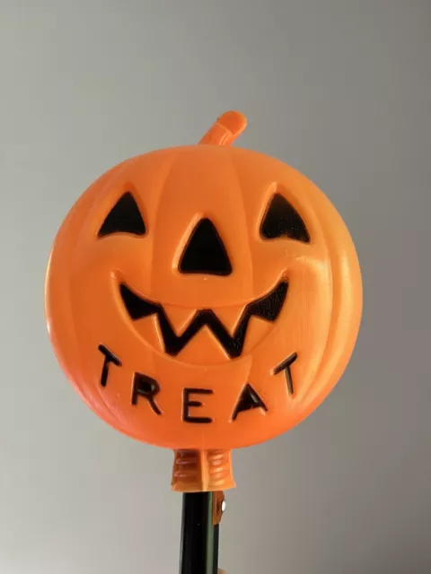 Vintage Halloween Blow Mold TRICK/TREAT Double-Sided Jack-O'-Lantern Stick Light