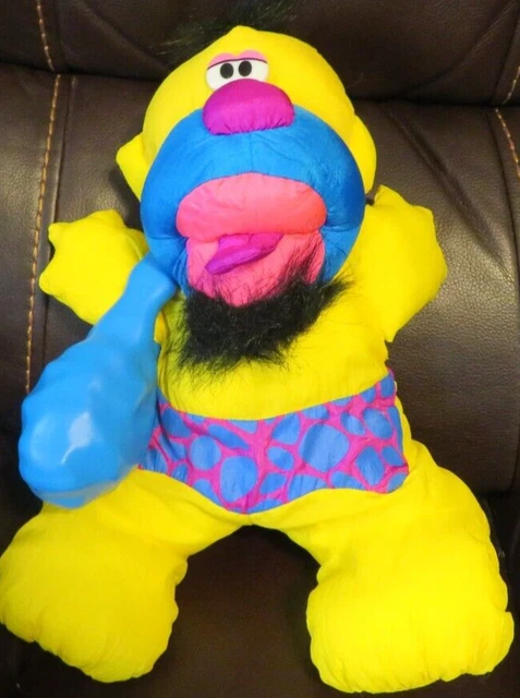 Puffalump 1992 Fisher Price Puffalump Caveman yellow Man with bat Grunts