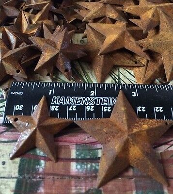 50 TOTAL Rusty Barn Stars (25) 1.5" 38mm & (25) 2.25" 57mm Country Rust Craft