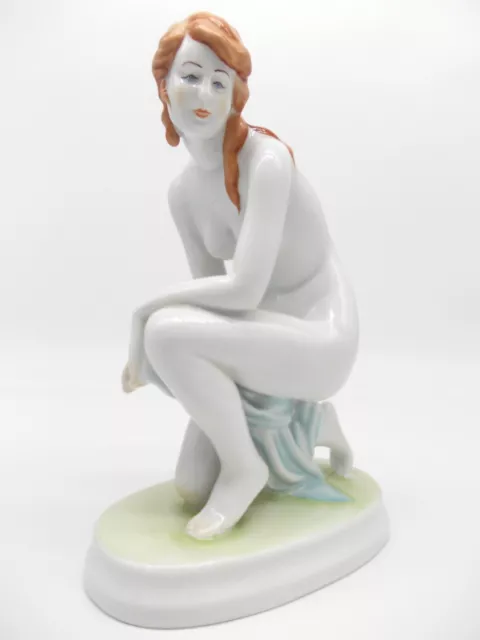 Zsolnay Elek Lux Art Deco Porzellan Figur Frau Signiert