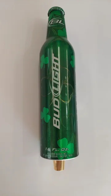 Bud Light St. Patrick's Day Shamrock Aluminum Bottle Beer Draft Keg Tap Handle