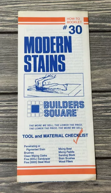 Vintage Builders Square How To Booklet #30 Modern Stains Brochure Pamphlet