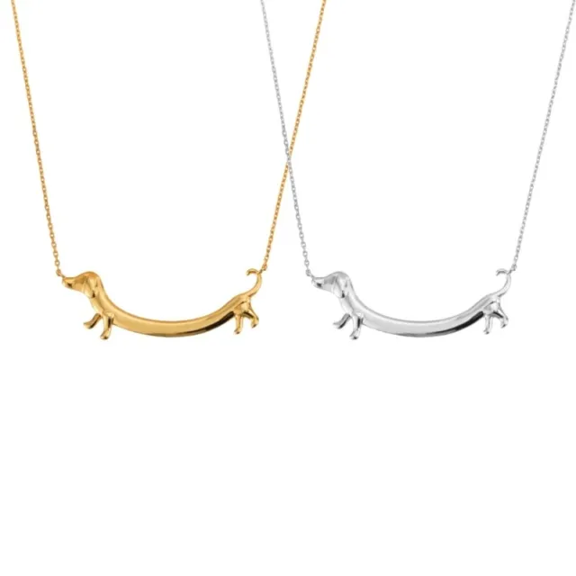 Gold Plated Sausage Dog Necklace | Lily Charmed