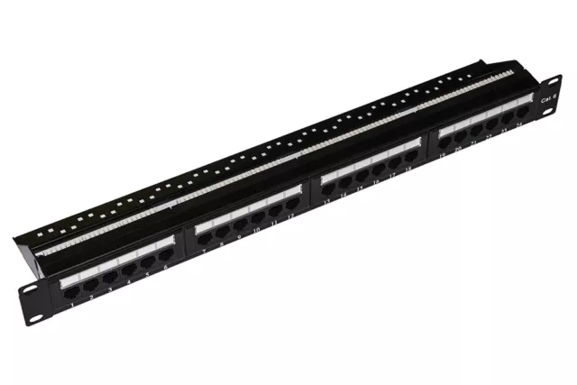 Patch Panel 24 Porte Cat6 Per Rack 19'' Cat5E Rj45 Utp 8 Poli Categoria 6 Armadi