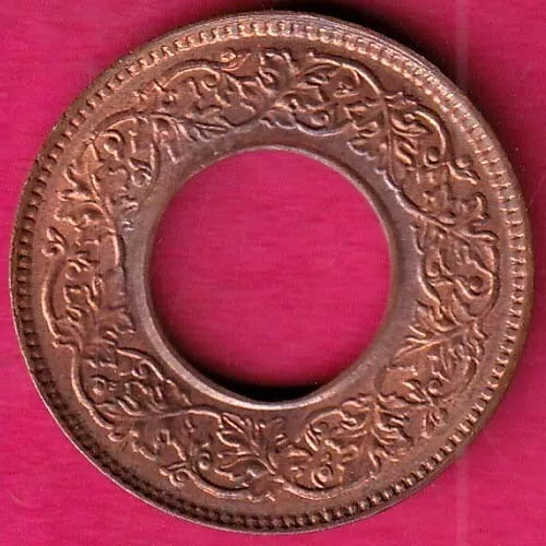 UNC british india king george vi 1943 one pice beautiful copper coin  #KB45 2