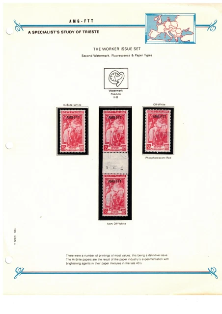 Italy AMG FTT Specialists Study 35c Red on Bush Album Page MNH