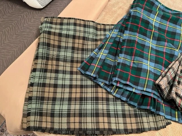 Summer weight 5 yard 13 oz Macleod of Harris Tartan Kilt 40 waist x 23 drop