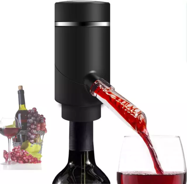 Electric Wine Aerator Pourer, Portable Automatic One-Touch Wine Decanter and Win