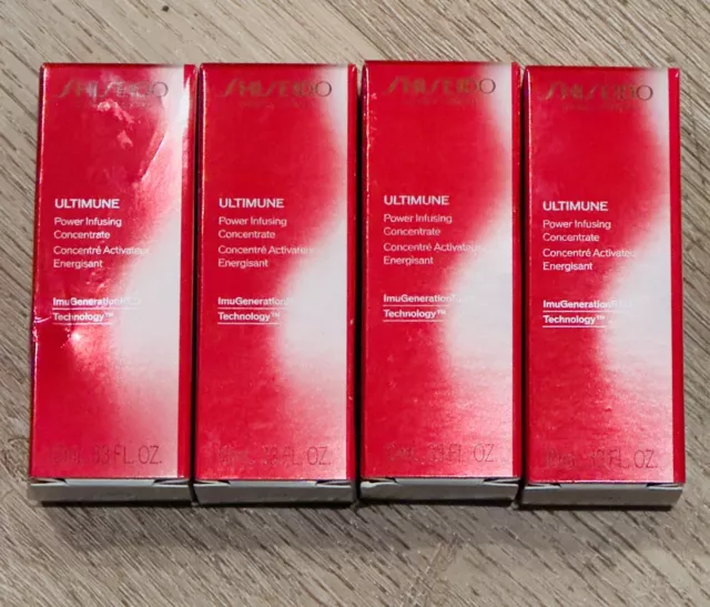4x Shiseido Ultimune Power Infusing Concentrate .33 oz each NEW travel size