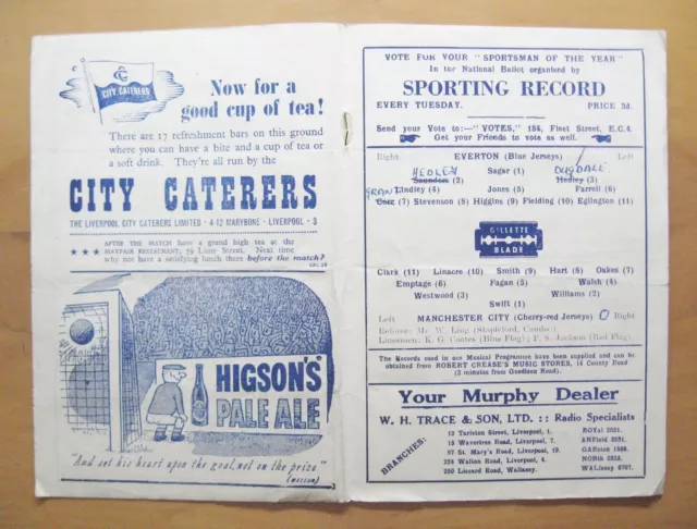 EVERTON v MANCHESTER CITY FA Cup 1948/1949 *Good Condition Football Programme* 2