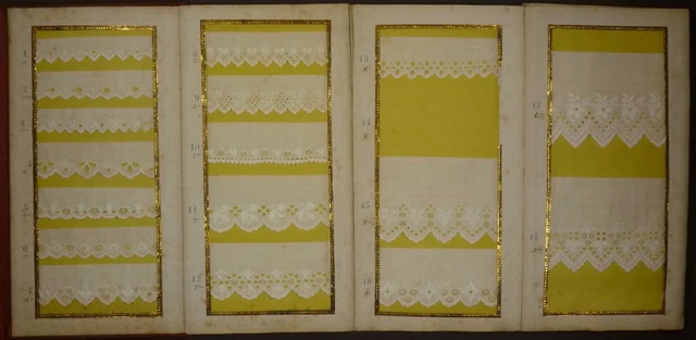 1860s Stewart & MacDonald Lace Accordion Style Sample Book w/ Real Lace Samples 1860s Stewart & MacDonald Lace Accordion Style Sample Book w/ Real Lace Samples