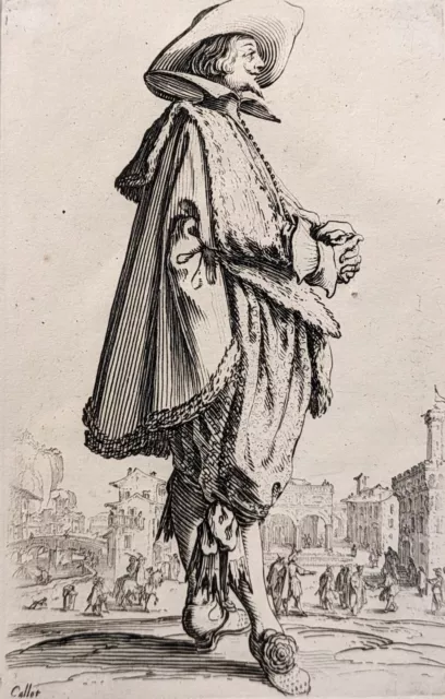 Jacques Callot (1592-1635) - Radierung Mit Gentleman IN Füße, Von Die Noblesse
