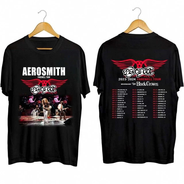 AEROSMITH 2023 2024 Peace Out Farewell Tour Band TShirt Black Gift