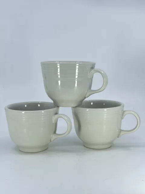 Set of 3 Fiesta Ware Homer Laughlin USA White Cups Ceramic Tea Cups Lead Free