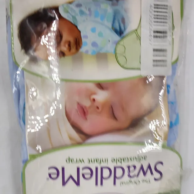 Summer Infant SwaddleMe Adjustable Infant Wrap Baby 7-14 Blue Single Whale Tail 3
