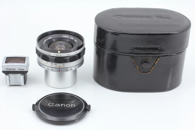 [Near MINT w/ Case & Finder] Canon 19mm F3.5 Lens For Leica L39 LTM From JAPAN