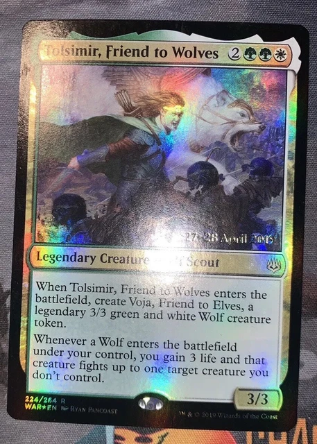 Tolsimir, Friend to Wolves 1x FOIL WAR MTG War of the Spark Rare MINT green white Tolsimir, Friend to Wolves 1x FOIL WAR MTG War of the Spark Rare MINT green white