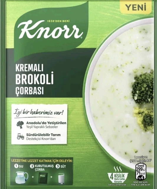 Zuppa pronta di Knorr confezione da 5 a 74g CREMA BROCCOLİ ZUPPA