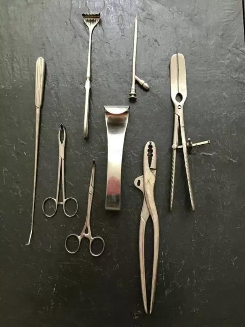 Set of Vintage Surgical Instruments Some Tiemann and Co 1940s