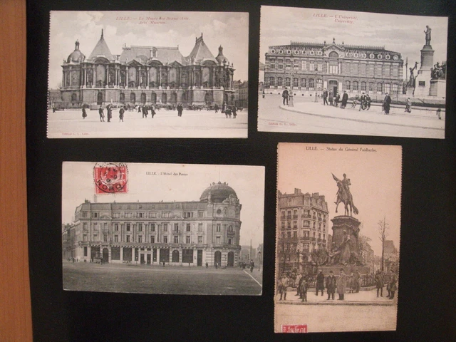 1 lot de 3 cartes postales anciennes signées dont une peinte du peintre