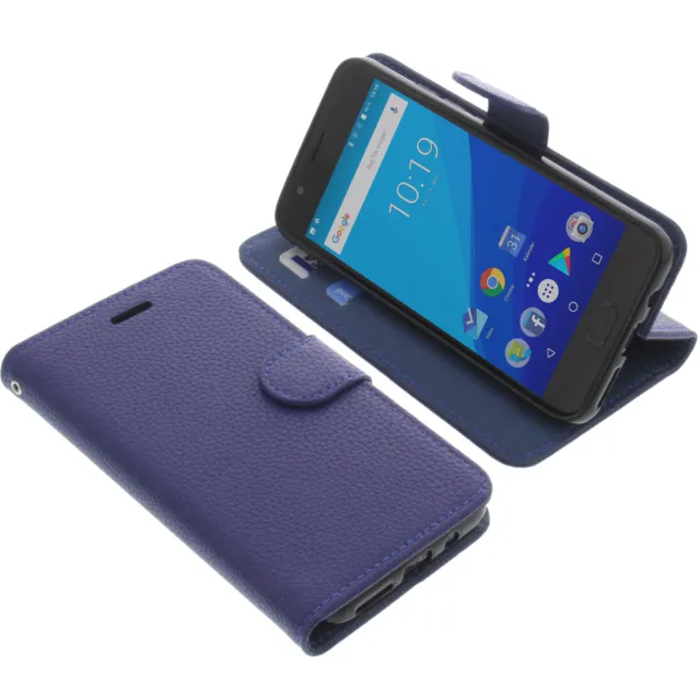 Sac pour UMIDIGI C2 Smartphone Style Livre Housse Étui Téléphone Portable Bleu
