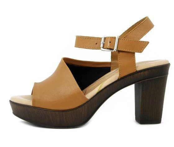 Sandales Femmes Doux Cuir Marron Cuir Talon Medium Haut Plateau RAQUEL PEREZ