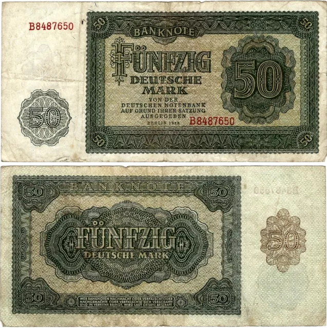 DDR Banknote 50 Deutsche Mark 1948 Notenbank SBZ-16 Ro. 345 P-14a
