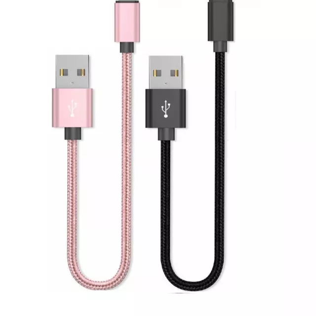2X 20CM Short Braided USB Cable Fast Charging Cord For iPhone 11 Pro XR XS 8 7 6 3