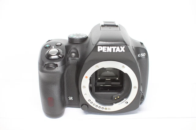 AS IS Pentax K-50 Black 16.3MP Digital SLR Camera Body Only