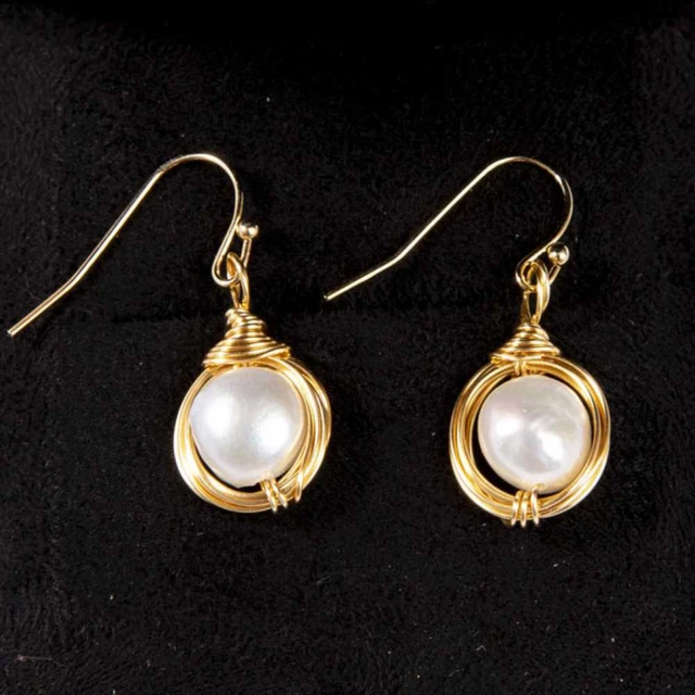 Fashion Natural Baroque freshwater pearl Earrings 18K VALENTINE'S DAY Wedding