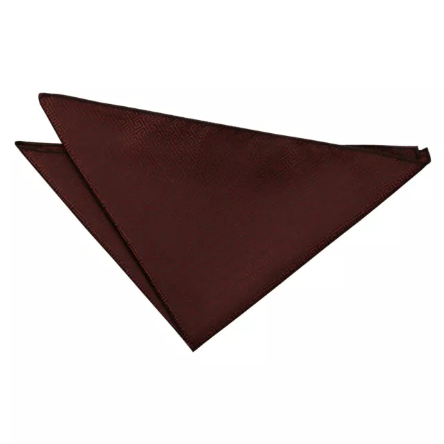 Fazzoletto quadrato tascabile Hanky di DQT con chiave greca tessuto bordeaux da uomo