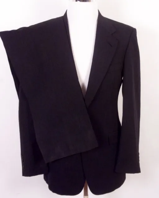EUC Stafford Hartmarx Solid Charcoal 100% Wool men's 2 Pc Business Suit sz 38 L
