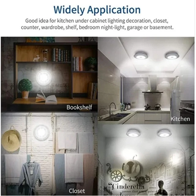 Led Remote Shelf DIMMABLE LED UNDER Cabinet Light Remote Control Battery Operated ...