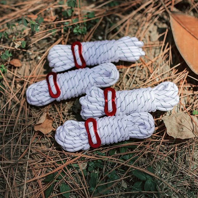 L OUTDOOR PARACORD Rope 4m Tent Awning Rope Reflective Adjustable Tent Accessor EUR 7,96