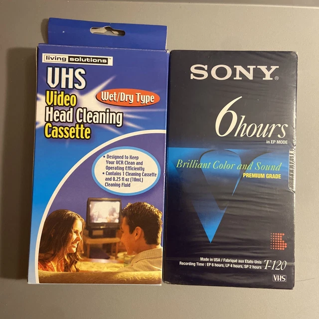 LIVING SOLUTIONS VHS Video Head Cleaning Cassette With Sony 6 HR BLANK