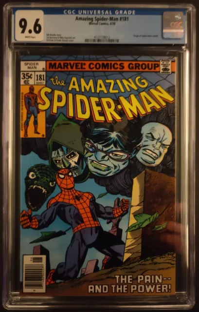 Amazing Spider-Man #181 Cgc 9.6 White Pages - Marvel Comics 1978 - Origin Retold