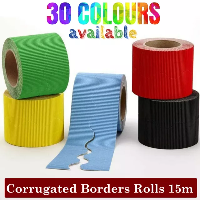 Corrugated Scalloped Border Rolls for School Classroom Decorations (57mm x 15m)