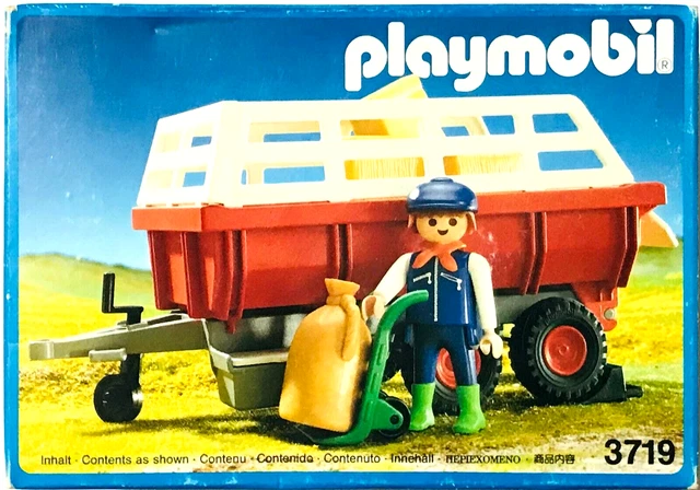 Vintage Geobra Playmobil 3719 Hay Wagon Country Farm New Sealed Box Rare