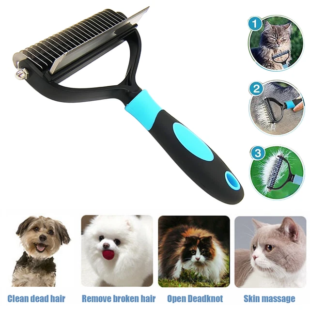 Dog Brush for Shedding Dematting Pet Grooming Cat Hair Undercoat Rake Comb