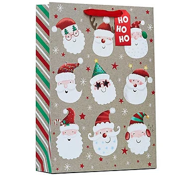 Santa Faces Extra Large Christmas Gift Bags by north pole