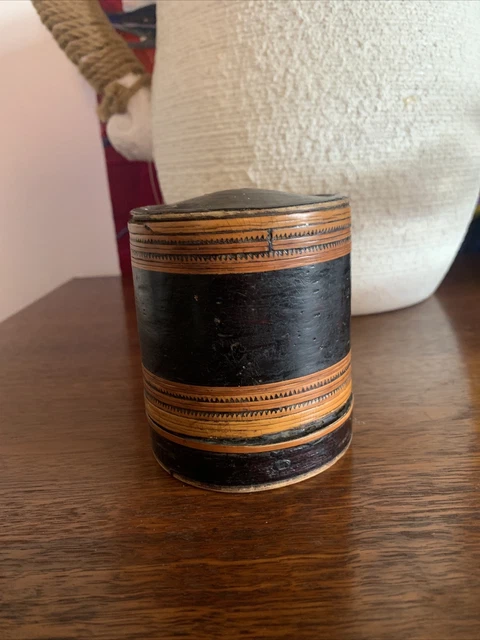 Vintage Burmese Box Cane Wood Betel Nut Box Canister With Baskets Rare!